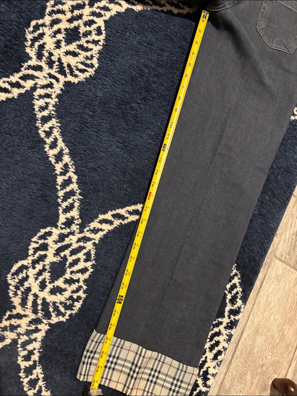 Burberry Dark Denim Jeans with Signature Cuffs Sz 14. - Picture 8 of 8